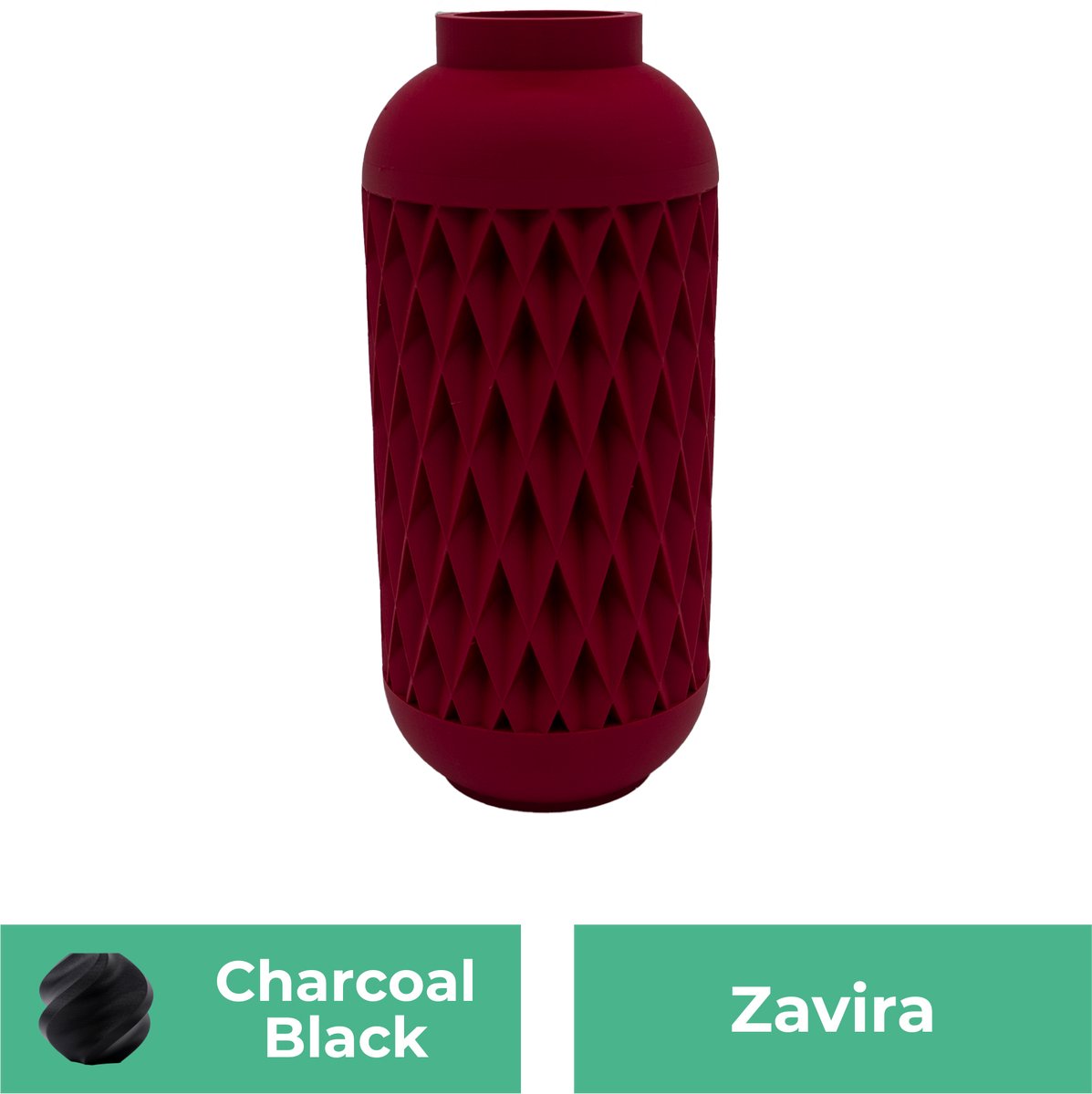 Lovora Zavira moderne vaas – Decoratieve vaas - Zwart - 3d geprinte vaas – geschikt voor droogbloemen - 20CM