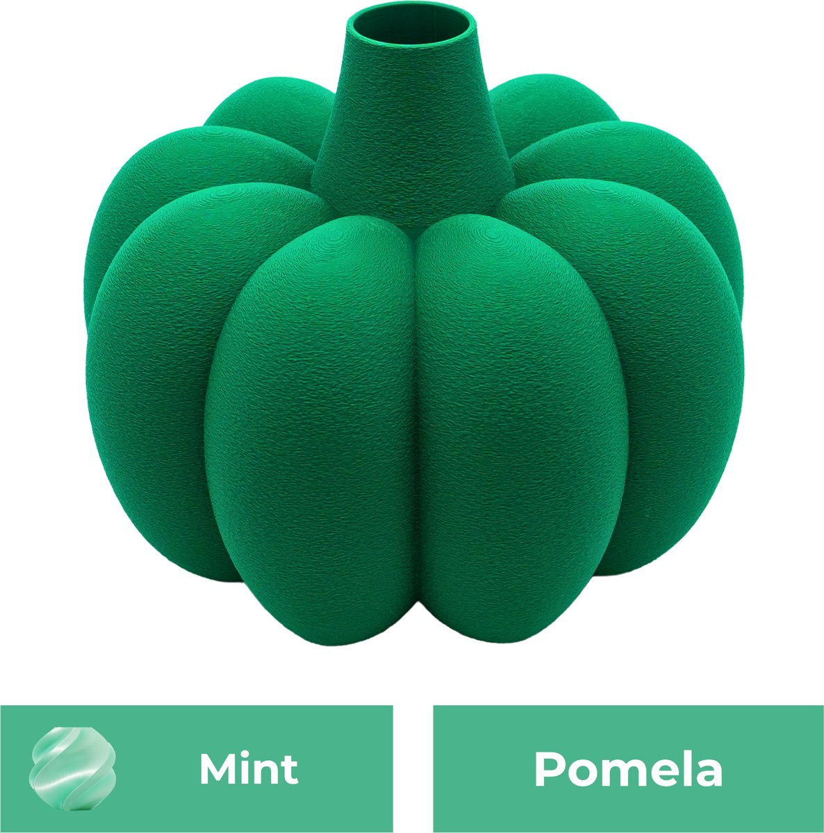 Lovora Pomela organische vaas – Decoratieve vaas - Mint - 3d geprinte vaas – geschikt voor droogbloemen