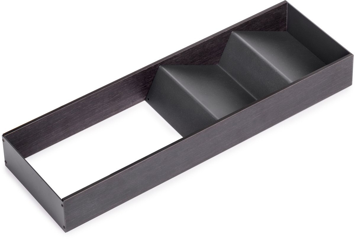 Emuca Orderbox Schuine lade-indeling, 150x470mm, Staal en Hout, Antracietgrijs