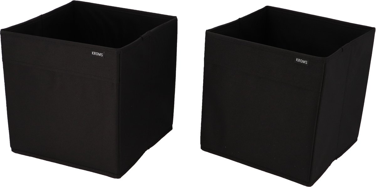 KROMS Lade organizer bakjes 27x27x28cm 2-delig - Zwart - Kleding opbergbox – Kleding organizer opbergsysteem – Lade organizer kledingkast & IKEA PAX – Kleding organizer opvouwbaar