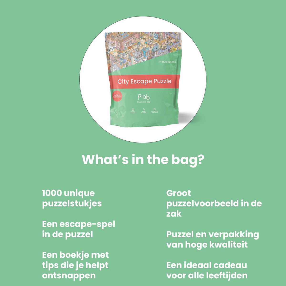 Puzzle in a Bag - City Escape Puzzel 1000 Stukjes - Escape Room Puzzel voor Volwassenen - Ideaal cadeau voor puzzelaars die van een uitdaging houden — cadeau in Spellen & Speelgoed - foto 6