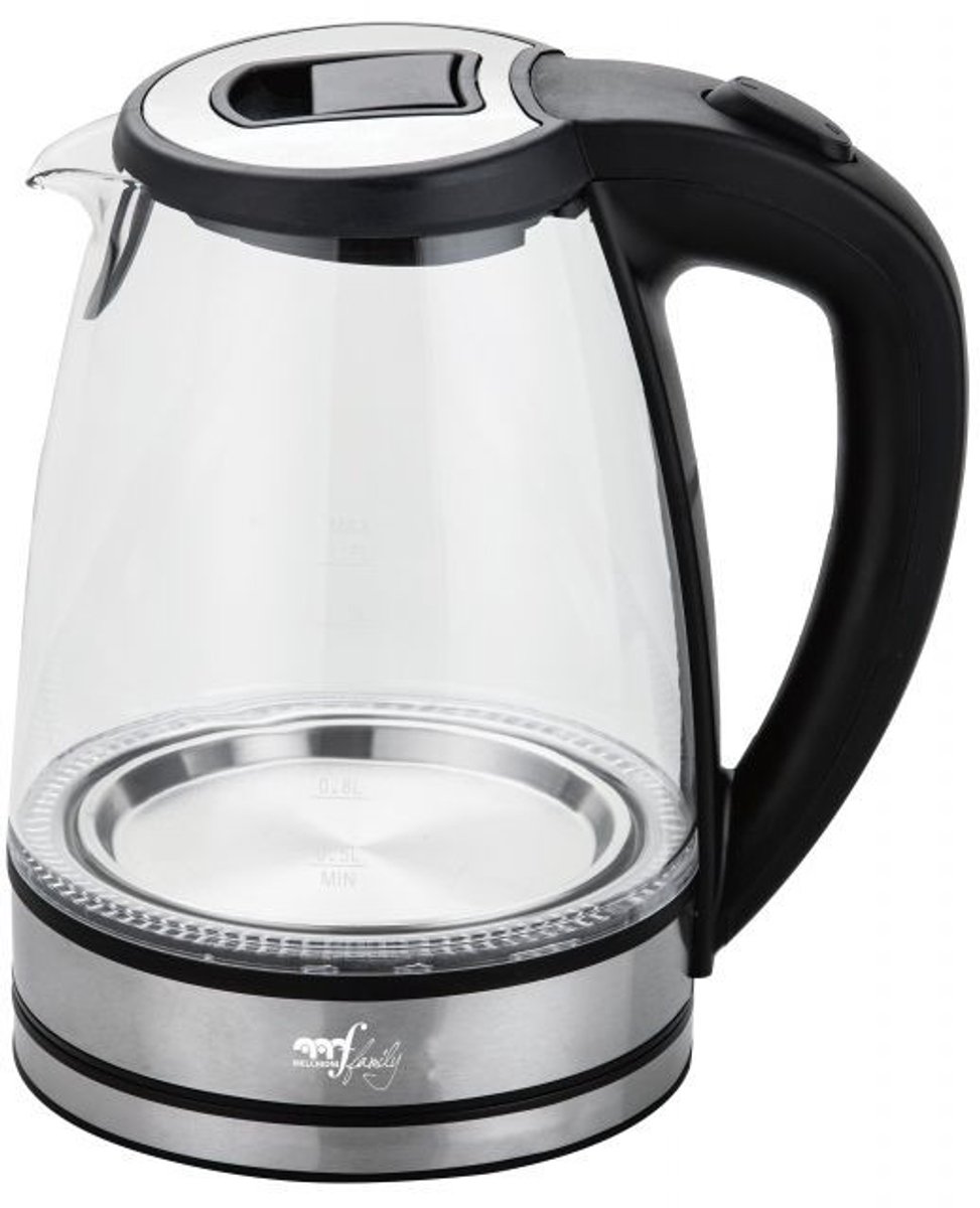 Melchioni MR Boil waterkoker 1,7 l 2200 W Zwart, Transparant