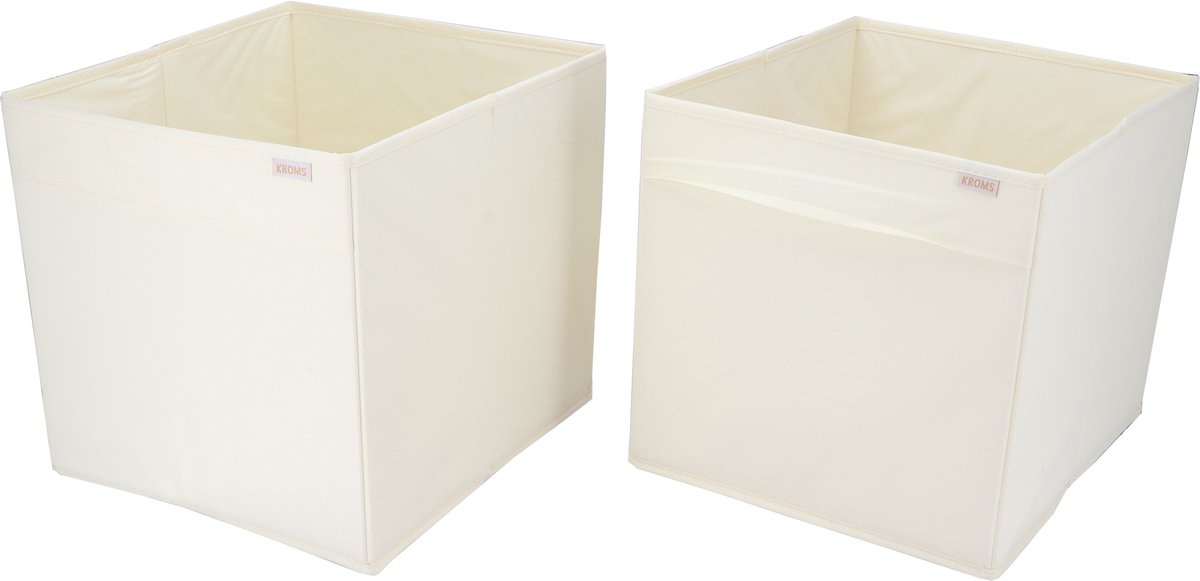 KROMS Lade organizer bakjes 37x32x32cm 2-delig - Beige - Kleding opbergbox– Kleding organizer opbergsysteem – Lade organizer kledingkast & IKEA PAX – Kleding organizer opvouwbaar