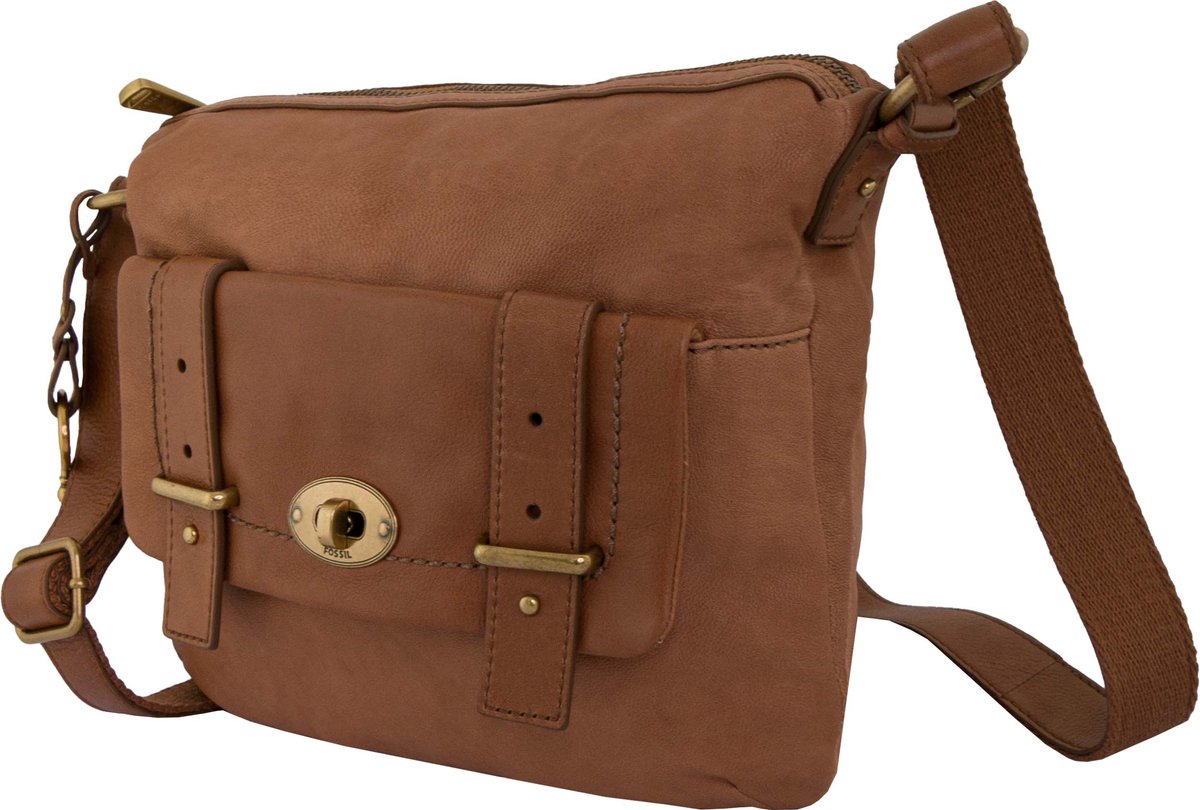 Handtas Fossil Wmns Schoudertas Mason Top Zip Camel Bruin - UNI