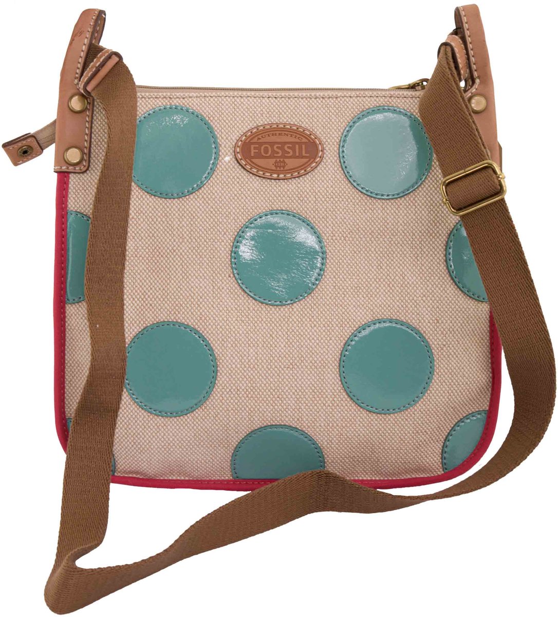 Handtas Fossil Wmns Schoudertas Key-per Crossbody Aqua Beige - UNI