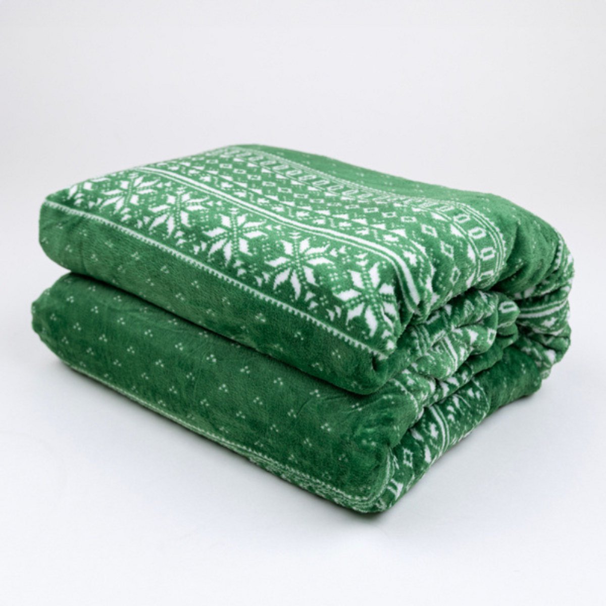 MORE&DECO - Kerstmis Deken - 160x200 cm - Groen - Zacht en Warm