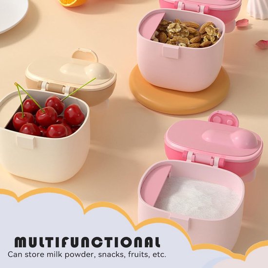 2 stuks melkpoeder portioneerder baby, draagbare melkpoeder portioneerder baby, melkpoeder opbergdoos, berenmelkpoeder kan, voor het bewaren van baby melkpoeder, fruit en snack van Merkloos — afbeelding 3