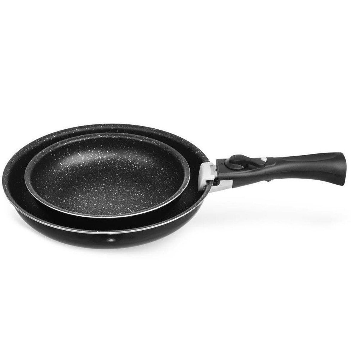 Orion GRANDE Serie - Granieten Pannenset - 3-Delig - Ø20/26 cm - Afneembare Handgreep