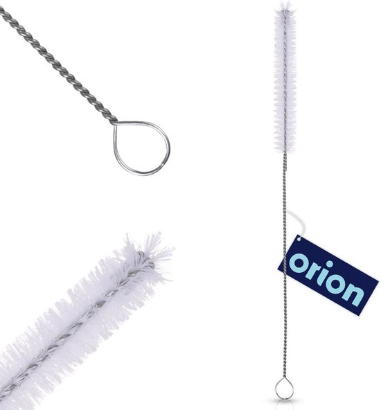 Orion Smalle Flessenborstel - 27 cm - Ø 1,5 cm - Lange Flessenrager - Voor Smalle Halzen, Rietjes en Tuiten - Wit van Merkloos — afbeelding 5