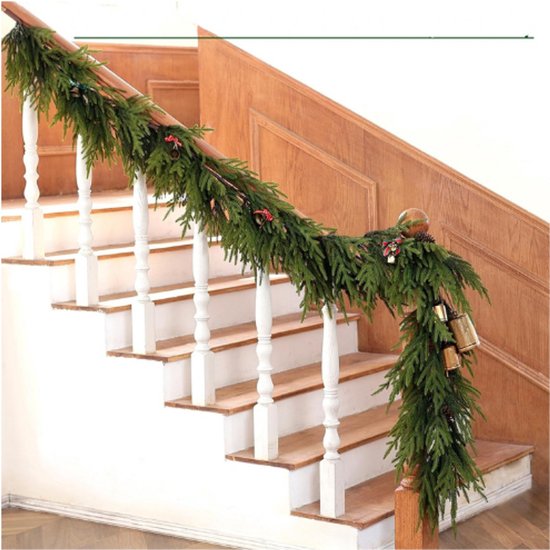 Kerst Guirlande | Kerst Buitenguirlande Groenslinger | Versieringen Woondecoratie Realistische Slinger voor Raam en Boom en en Openhaard en Binnen en Deur en Trapleuning en Tafel Kerst Guirlande | Kerst Buitenguirlande Groenslinger | Versieringen Woondecoratie Realistische Slinger voor Raam en Boom en en Openhaard en Binnen en Deur en Trapleuning en Tafel