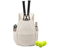 Rugzak - Tennis Schouder-Crossbodytas - Sporttas - Waterdichte rackettas - Geschikt voor augurken en badminton - gebroken wit