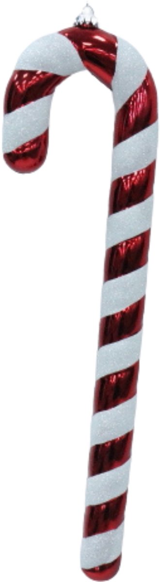 Housevitamin Grote Candy Cane Kerstversiering – Zuurstok Rood/Wit – Kunststof Glitter Ornament – Extra Grote Kersthanger 42 cm – Kerstdecoratie Candy Cane Stijl