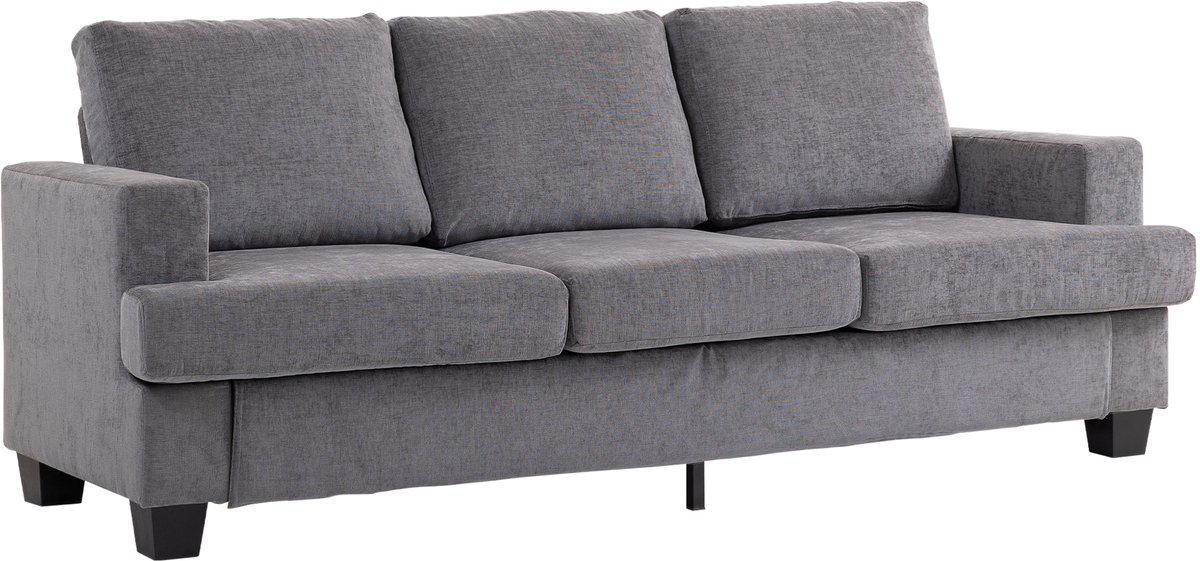 HOMCOM 3 Seater Sofa Polyester 213L x 82B x 90H cm Grau