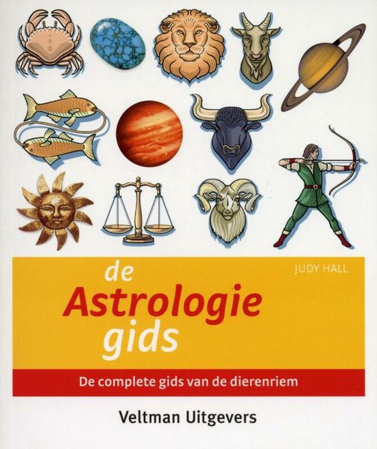 Cover van 'De Astrologie Gids' met diverse astrologische symbolen.