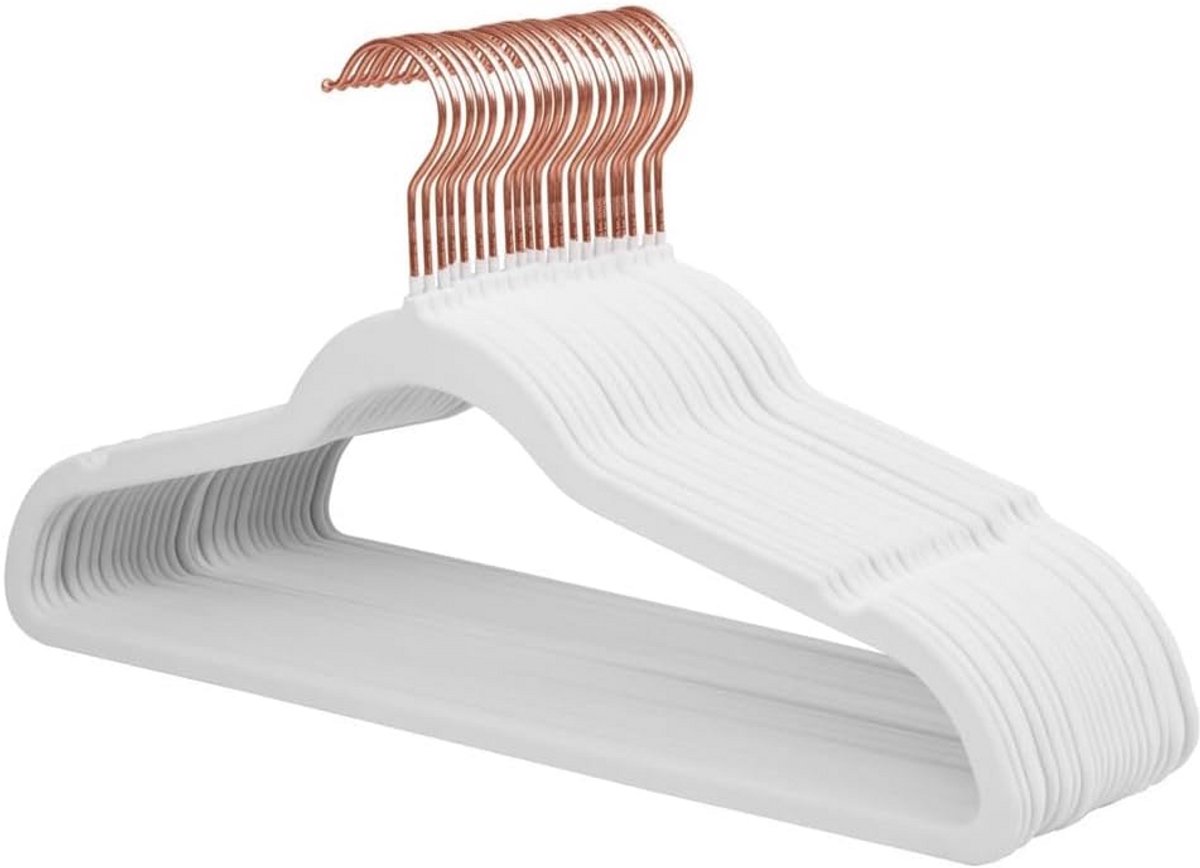 Flock Kleerhangers Set met Antislip Velours - Ruimtebesparend en Duurzaam voor Kleding