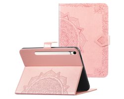 imoshion Tablet Hoes - Geschikt voor Samsung Galaxy Tab S10 FE / Galaxy Tab S9 11.0 inch FE / Galaxy Tab S9 11.0 inch / Galaxy Tab S10 Lite - Mandala tablet Bookcase - Rosé goud