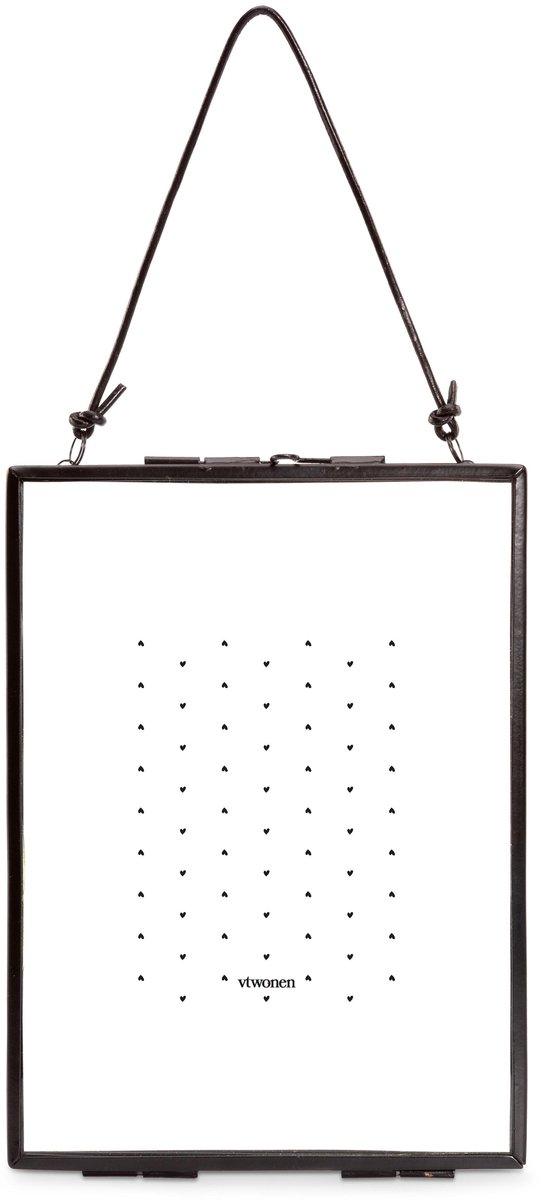 vtwonen Photo Frame Metal Black with Lock 14x19x0.8cm Zwart