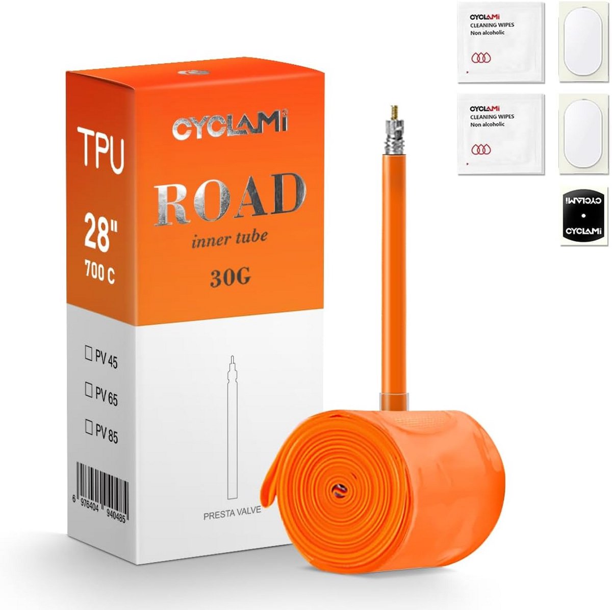 Ultralichte TPU Binnenband Racefiets 700C (30g) - Geschikt voor 18 t/m 32C - Inclusief Reparatiekit