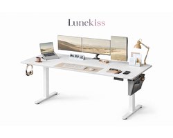 Lunekiss Elektrisch Zit-Sta Bureau 180x80 cm In Hoogte Verstelbaar 72-120 cm – 4 Geheugenstanden – Stil Motorisch Bureau