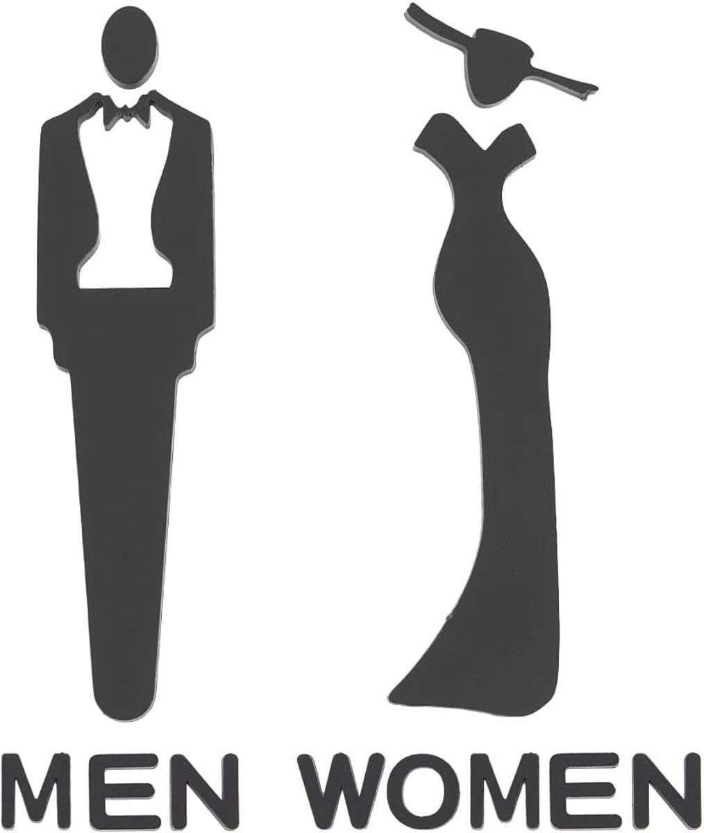 Toilet Identificatie Bord Mannen en Vrouwen - Zelfklevend Acryl Signage voor Badkamer, Restaurant en Parkeerplaatsen