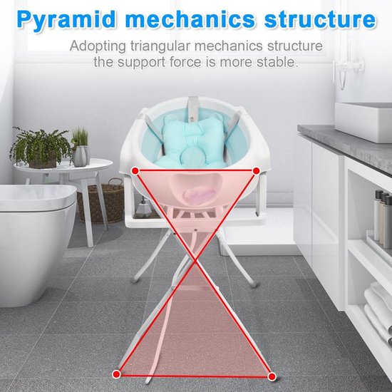 Opvouwbaar babybad met ergonomisch design en kussen — afbeelding 5