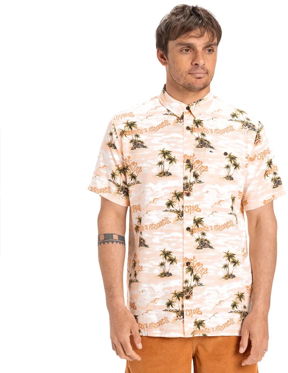 Quiksilver Safe Paradise Overhemd Met Korte Mouwen M Man Peach Parfait Naturama 32×32