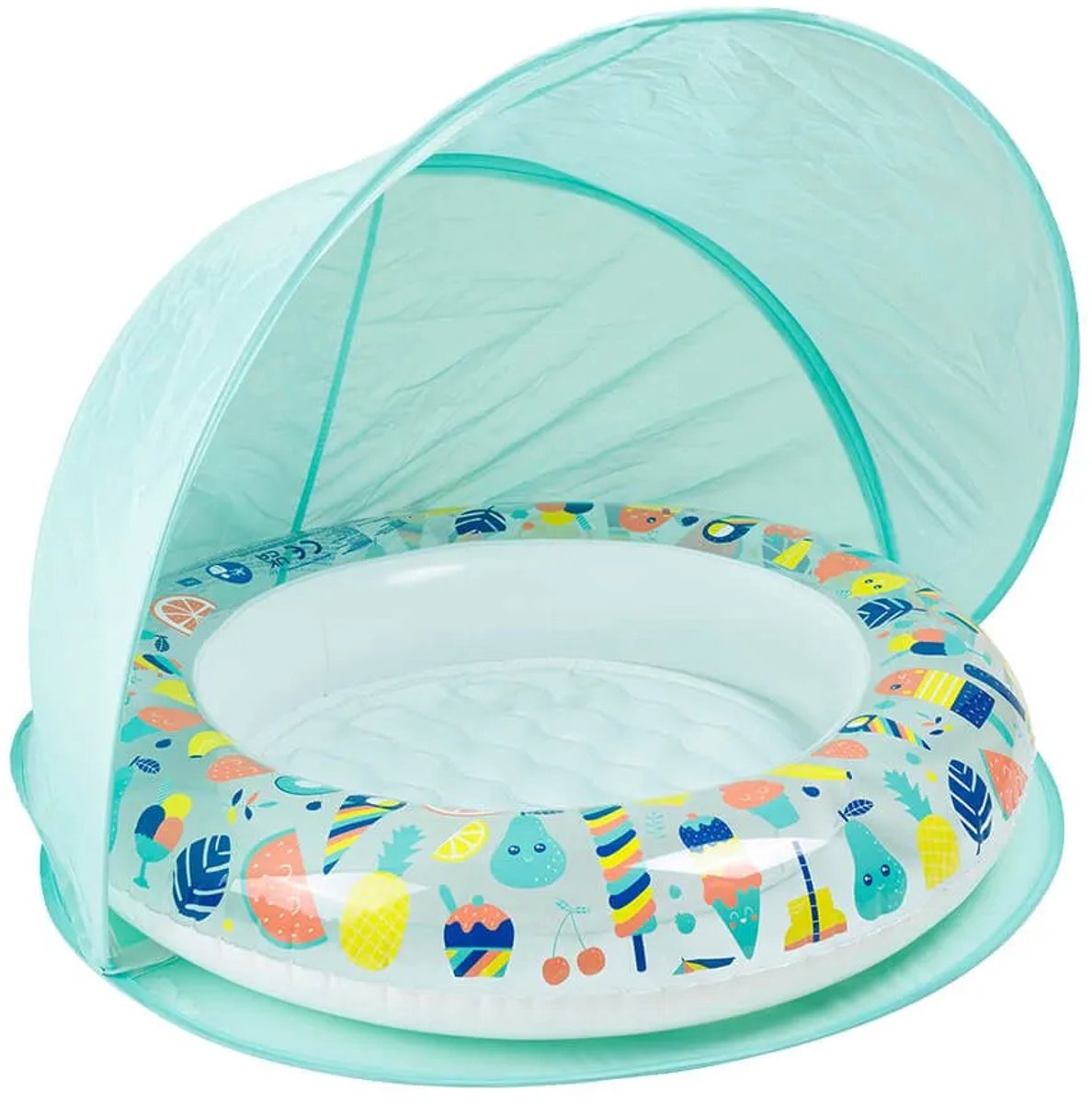 Eurekakids Opblaasbaar Babyzwembad Met Parasol-hallo Zomer Blauw