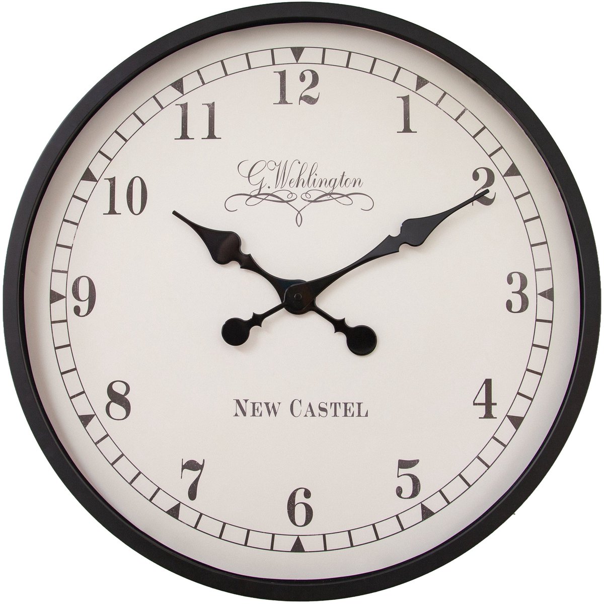 Wall clock-60 cm-Plastic-Black/Cream-'Ambera'