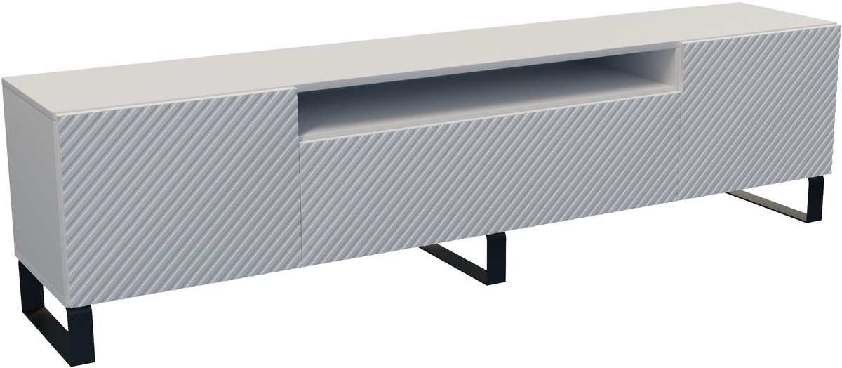Margaret Hadas24 TV-kast Kaja III, woonwand, lowboard, tv-standaard, woonwand, woonkamer, tv-board, woonkamermeubels, televisie, highboard, TV-kast, tv-lowboard, 200 cm, 3 deuren, wit