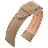 Lederen Horlogebandje Epsom Lychee Patroon Taupe - 18mm