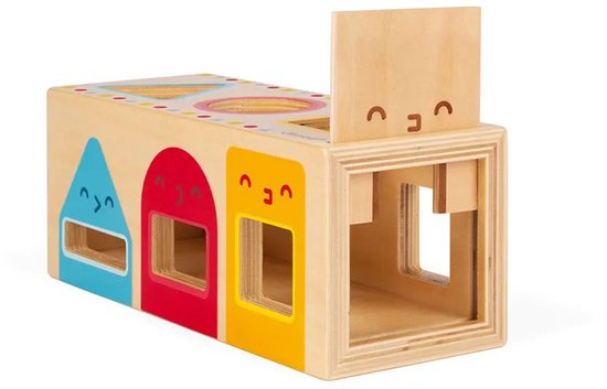 Janod Ik Leer - Houten Vormenstoof - Perfecte Manier Om Te Beginnen Met Kleuren En Geometrische Vormen Leren - De Doos Bevat 6 Kleurrijke Stukken En Een Schuifluik - Geschikt Vanaf 1 Jaar van Janod — afbeelding 4