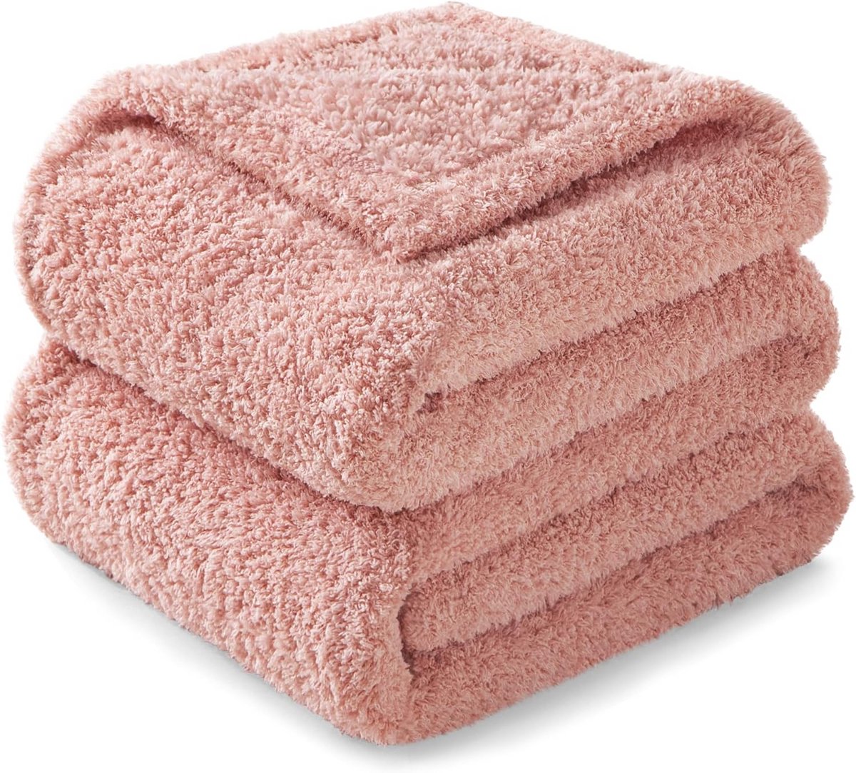 Exclusivo Mezcla Deken, Knuffeldeken Fleece Dekentje voor Bank, Superzachte en Warme Sofahoeslakens Woondeken, 230x270 cm, Roze