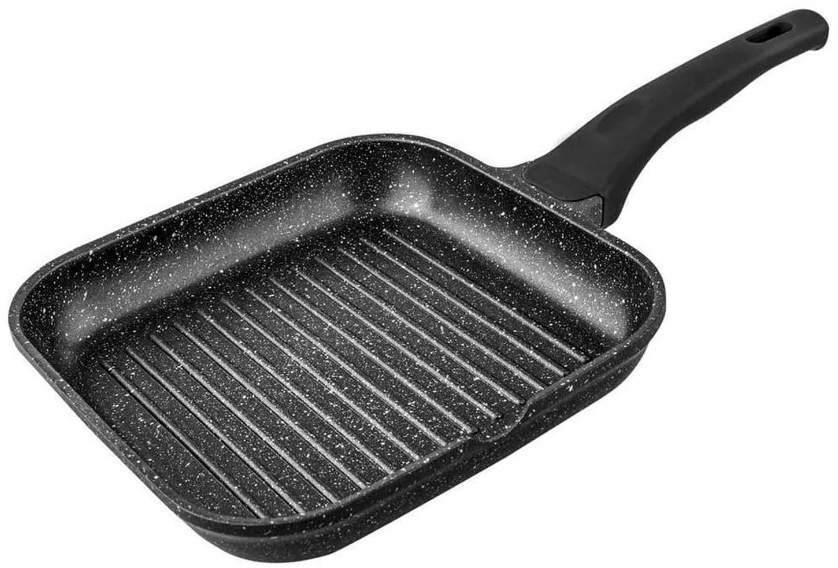 Supreme Steengrill Vaste Handgreep Gestreept 20 Cm Zilver