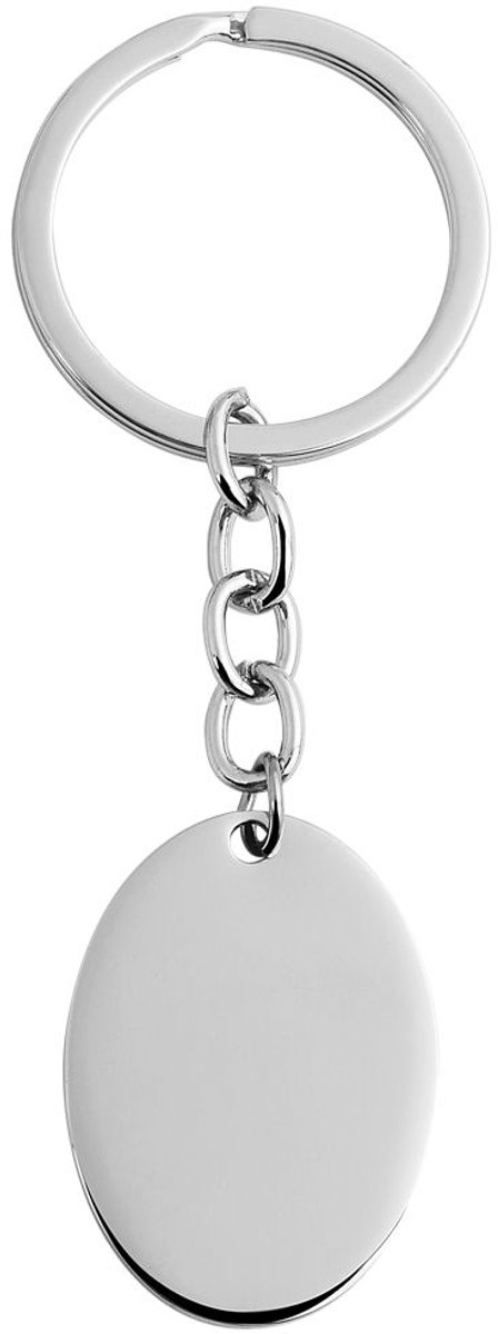 AKZENT Akzent Unisex Sleutelhanger Avino roestvrij staal, graveerbaar, ovaal, zilver of zwart