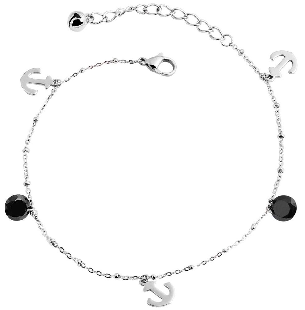 AKZENT Akzent dames voetsieraden Alma Akzent enkelbandje van roestvrij staal, ankermotief, maritiem