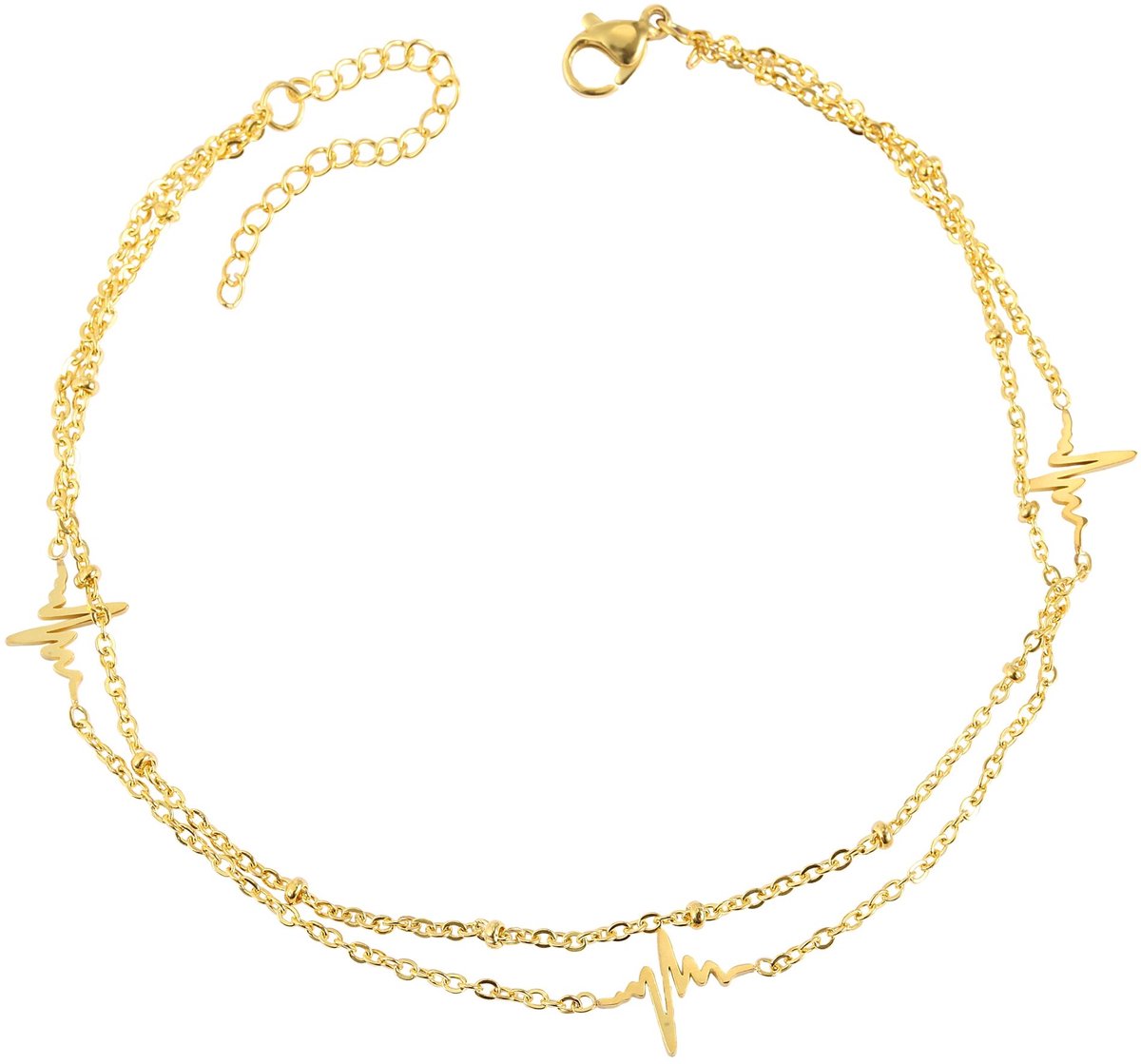 AKZENT Akzent dames voetsieraden Branda Akzent enkelbandje van roestvrij staal, hanger met hartslag