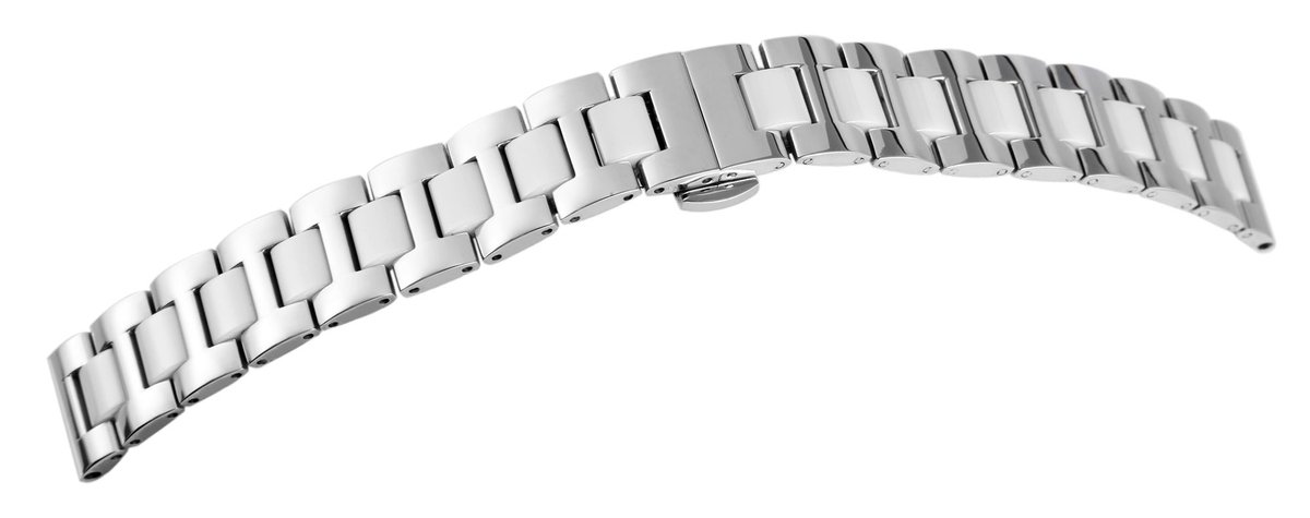 Engelhardt Engelhardt dames vervangende armband MB0024 roestvrijstalen horlogeband zilverkleurige vlindersluiting
