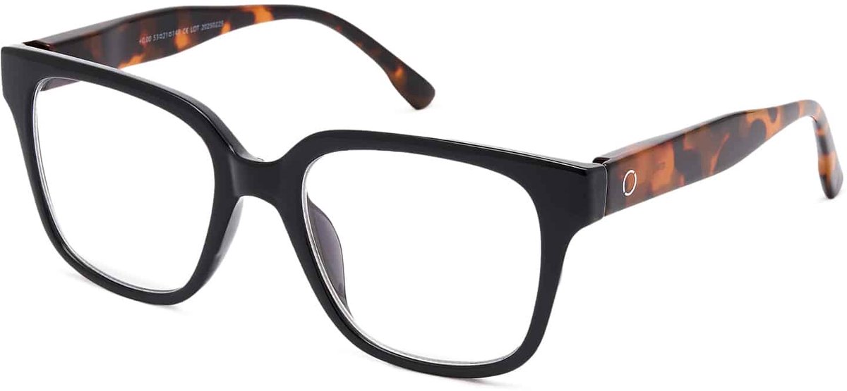 Nordic Projekt Salem leesbril +2.50 Zwart montuur - Tortoise poot - Groot vierkant