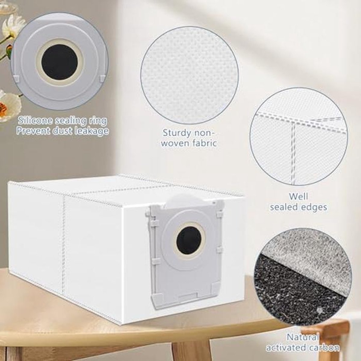 Stofzakken 12 stuks voor robotschoonmakers - Antibacterieel en Accessoireset