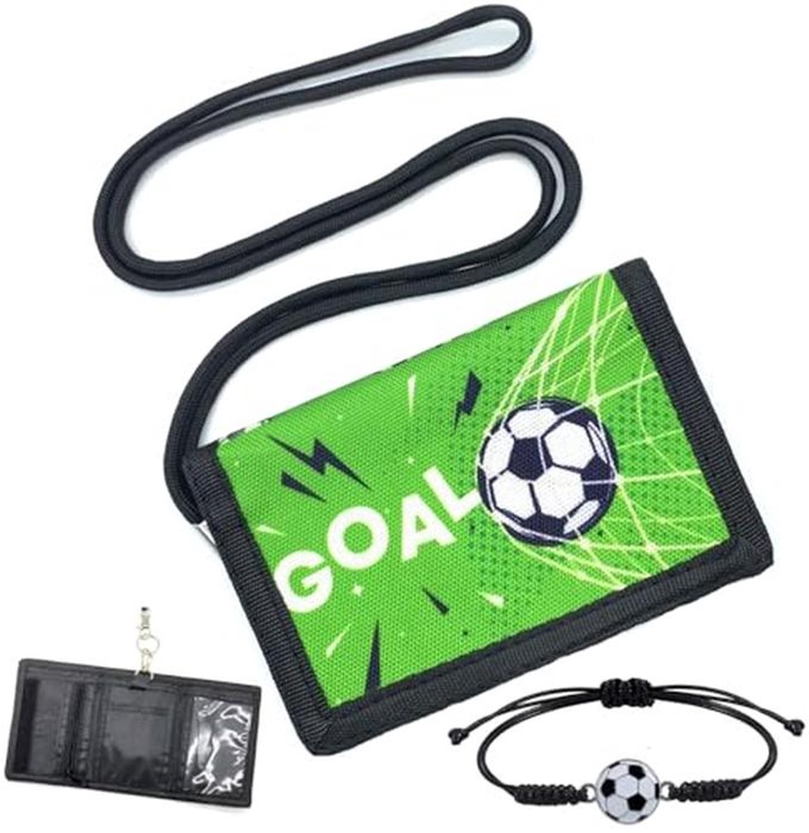 Voetbal Portefeuille voor Kinderen - Sportieve Nekzak en Armband Set