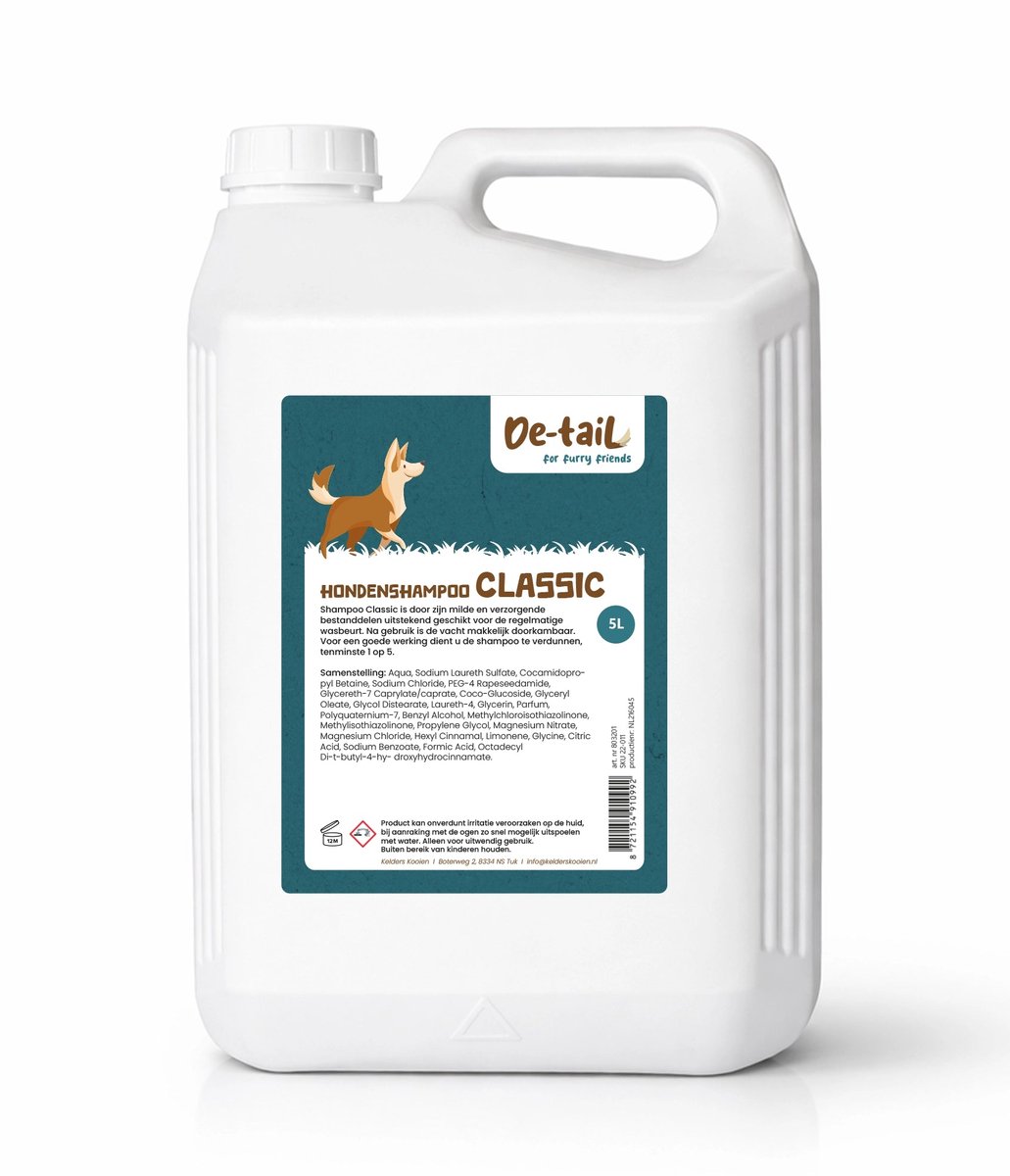 De-Tail Hondenshampoo Classic Shampoo 5 liter