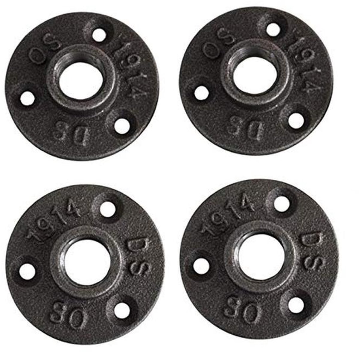 Metalen Flenzen met 3 Gaten voor DIY Meubels - Smeedbaar Gietijzer Flens voor Vintage Decoratie