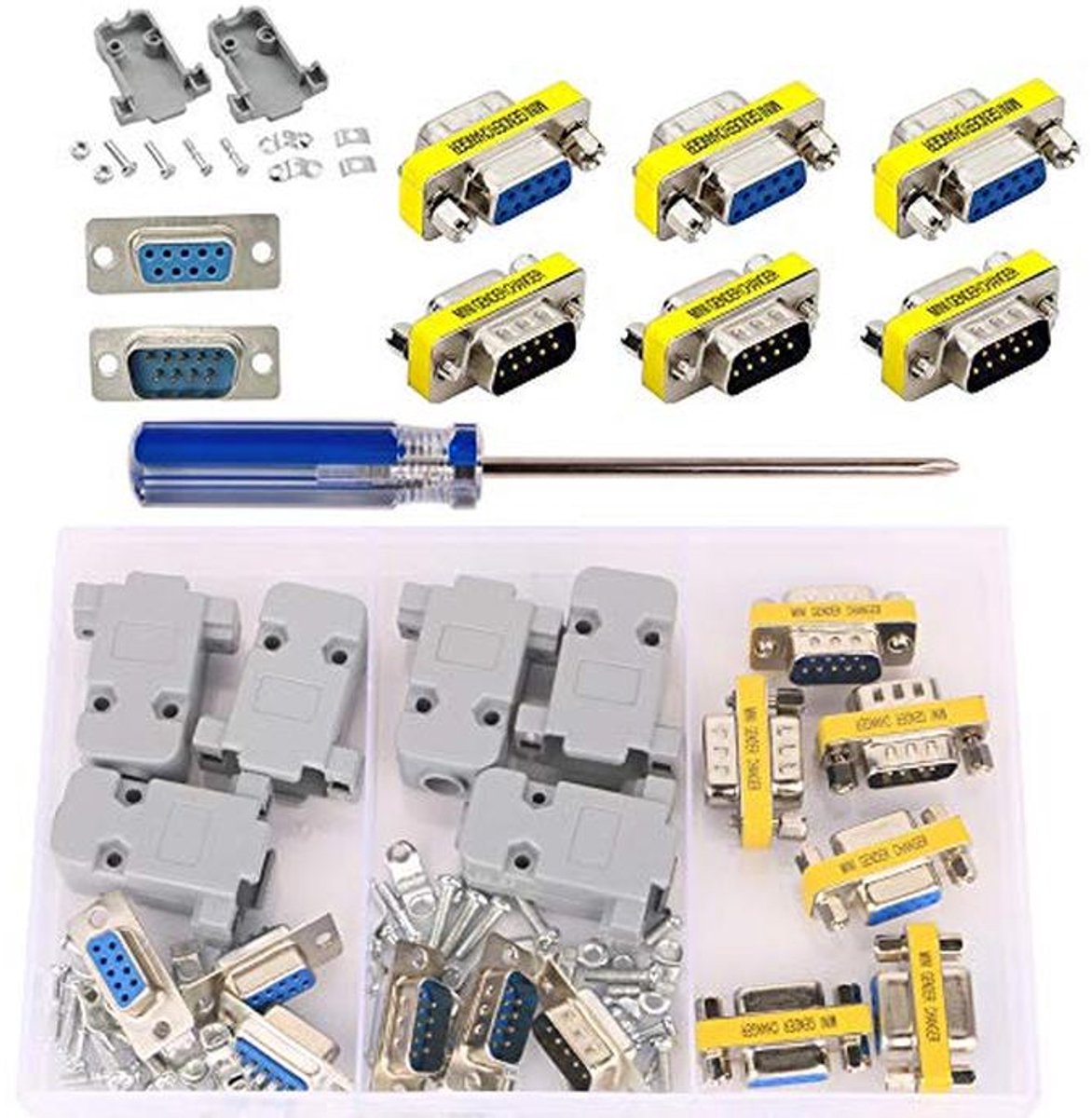 Gender Changer DB9 9-pins Adapter voor RS232 - Koppelstuk D-SUB voor VGA