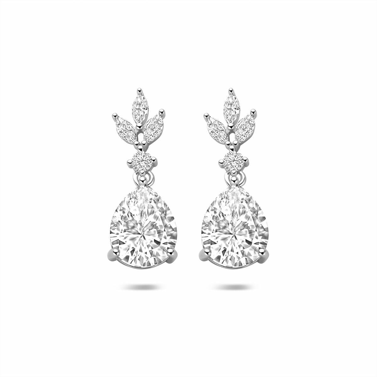 Zilveren gerhodineerde oorhangers zirkonia 23 mm - 1342054