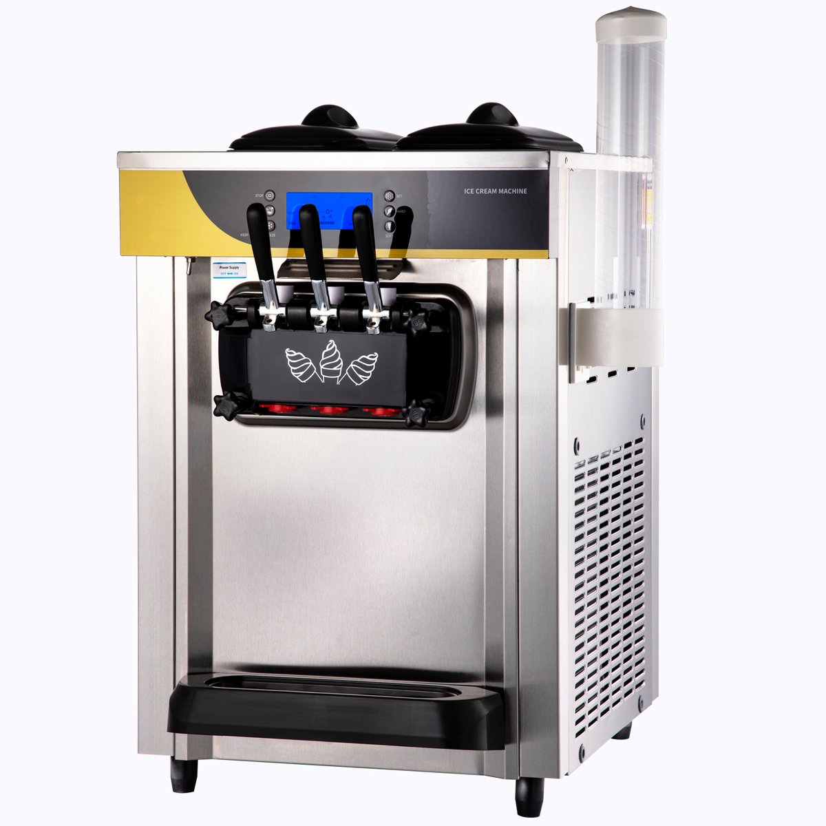 Commerciële Softijsmachine IJsmaker met 3 Smaken, Capaciteit 22-30L/H