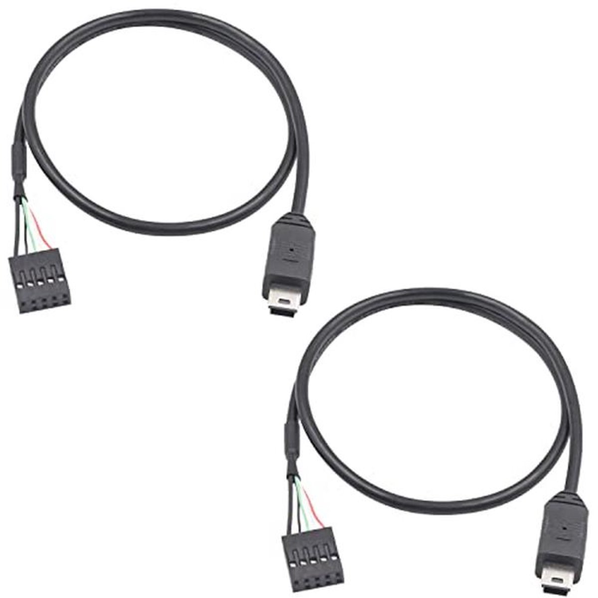 Mini USB naar USB Header Dupont Kabel 50CM - 2-Pack