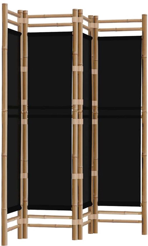 Kamerscherm 5-panelen inklapbaar 200 cm bamboe en canvas kopen