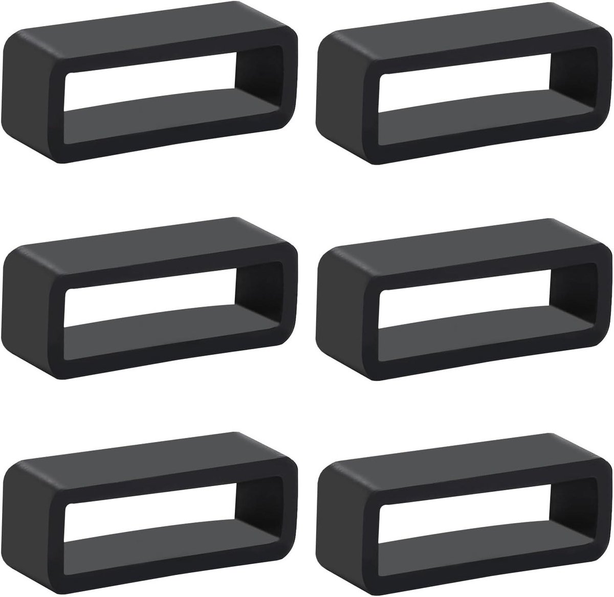 Horlogeband Bevestigingsringen - Siliconen Houder Loop Zwart - Vervanging Accessoires Smart Sport Horloges