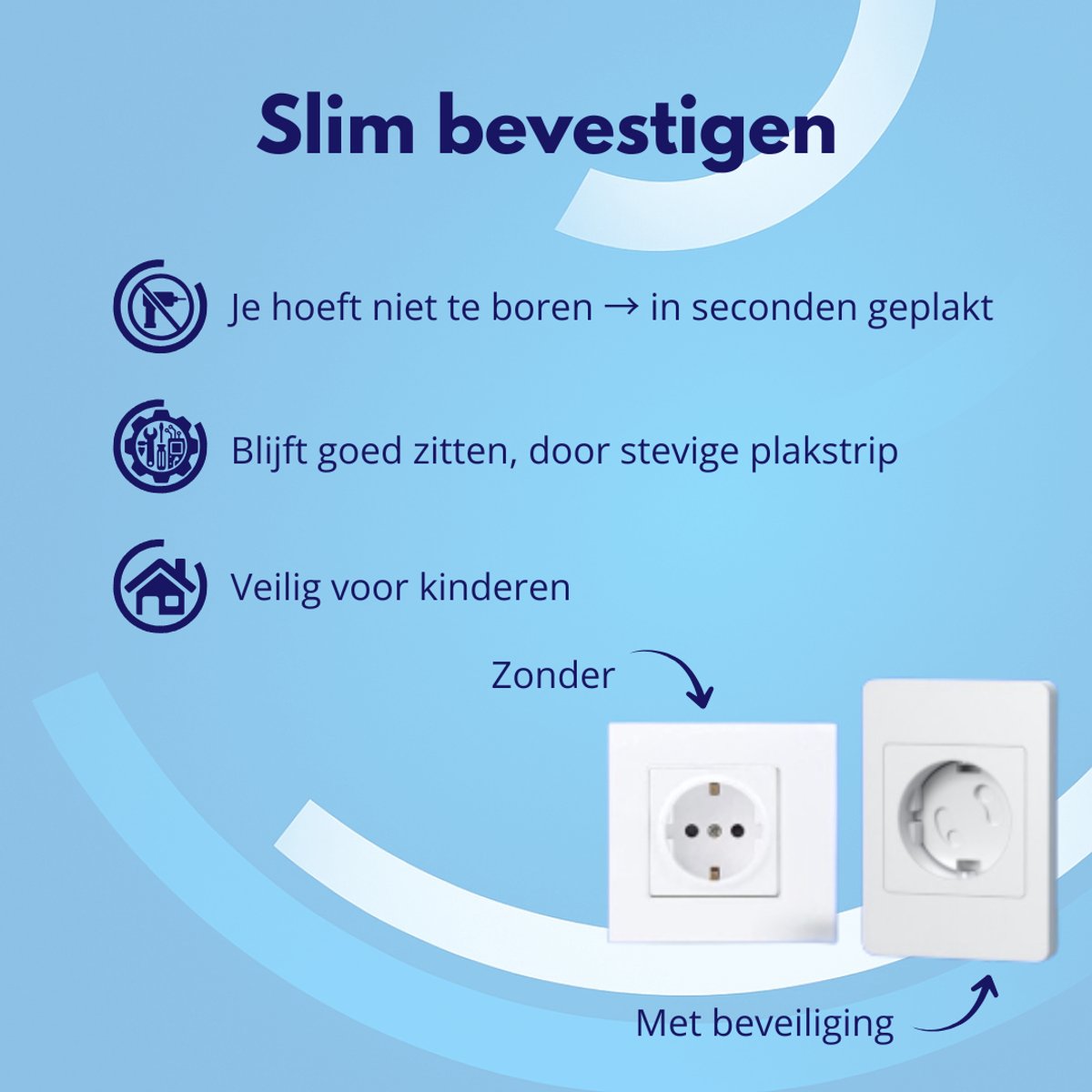 Knaak Stopcontact Beveiliging 10 Stuks - Zelfklevend - Bescherming - Kind - Baby - Veiligheid - Wit – foto 3