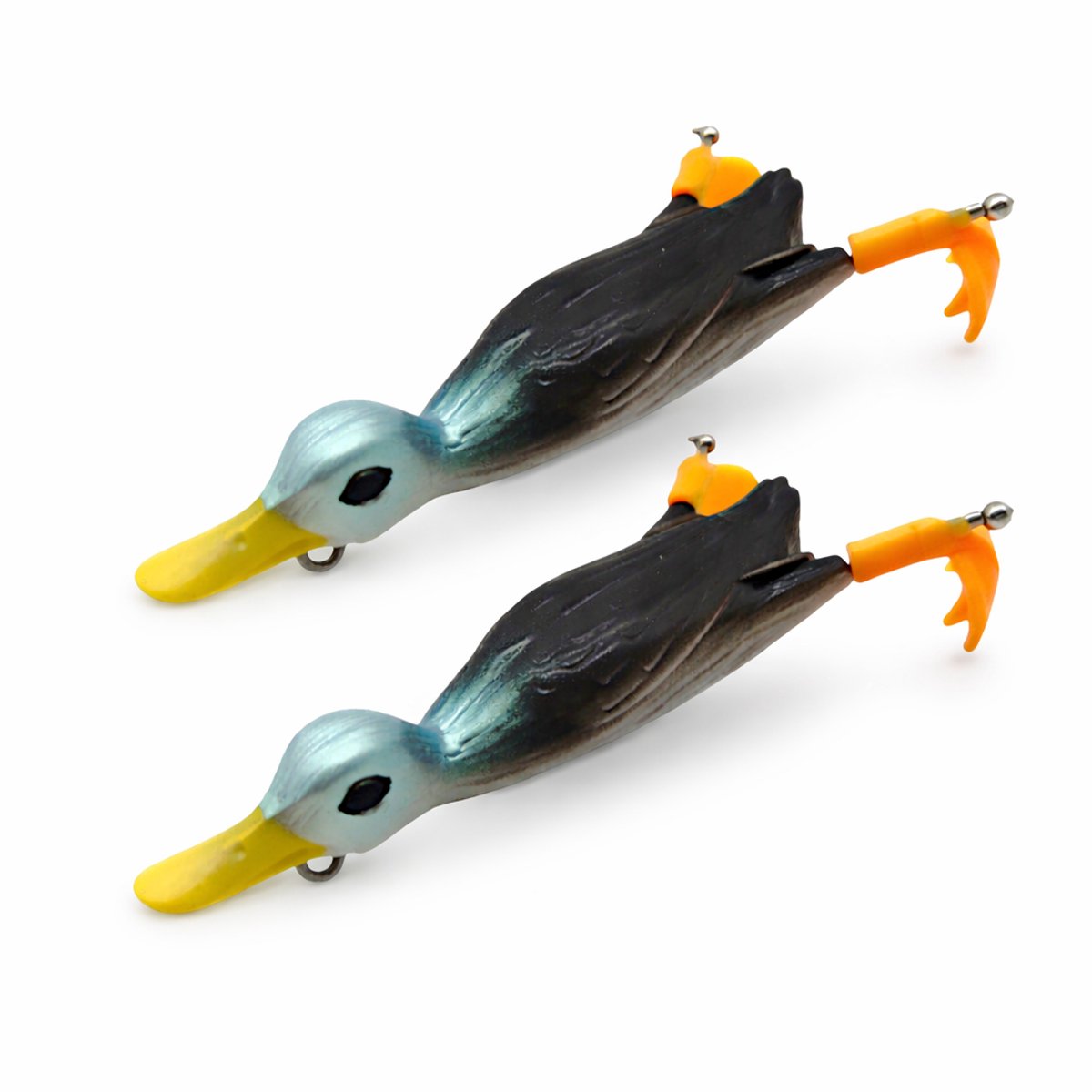 S&D | Grote Kunstaas Eend – 2 stuks – 22.5g / 12cm – Realistisch Eendje met Propeller Pootjes